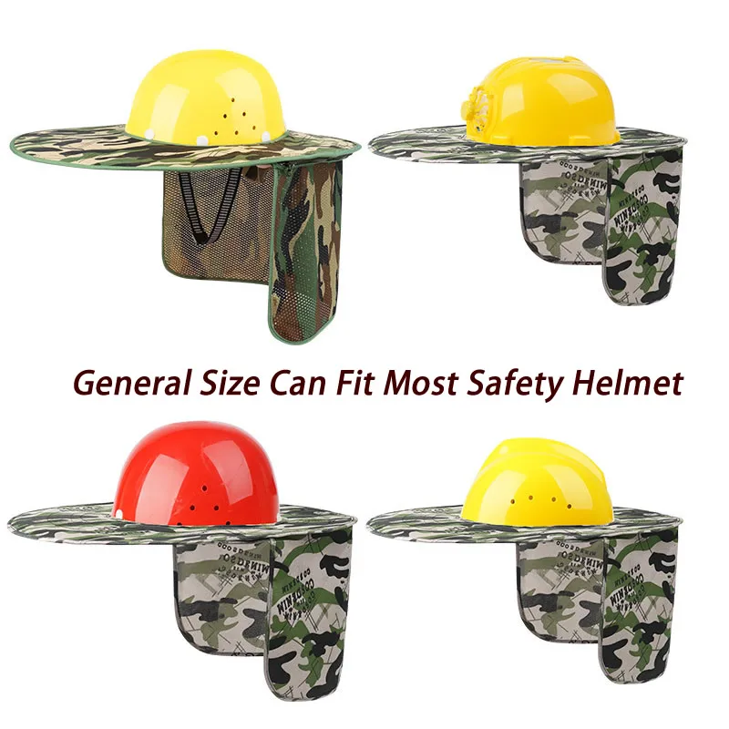 Summer Sunshade For Work Safety Helmet Cap Face And Neck Protection Sun Visor Curtain For Outdoor Site Work Repairing Garden