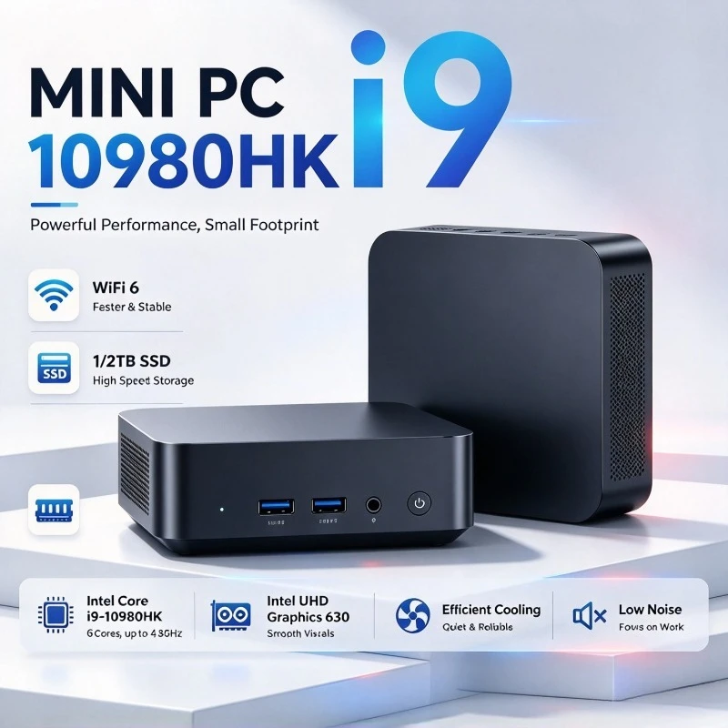 미니 PC, Windows 11 Pro, Intel I9-10980HK, 16GB RAM, 1TB/2TB SSD, 게이밍 PC, 듀얼 Wi-Fi 6, BT5.2, 4K HD, 게이밍 데스크톱