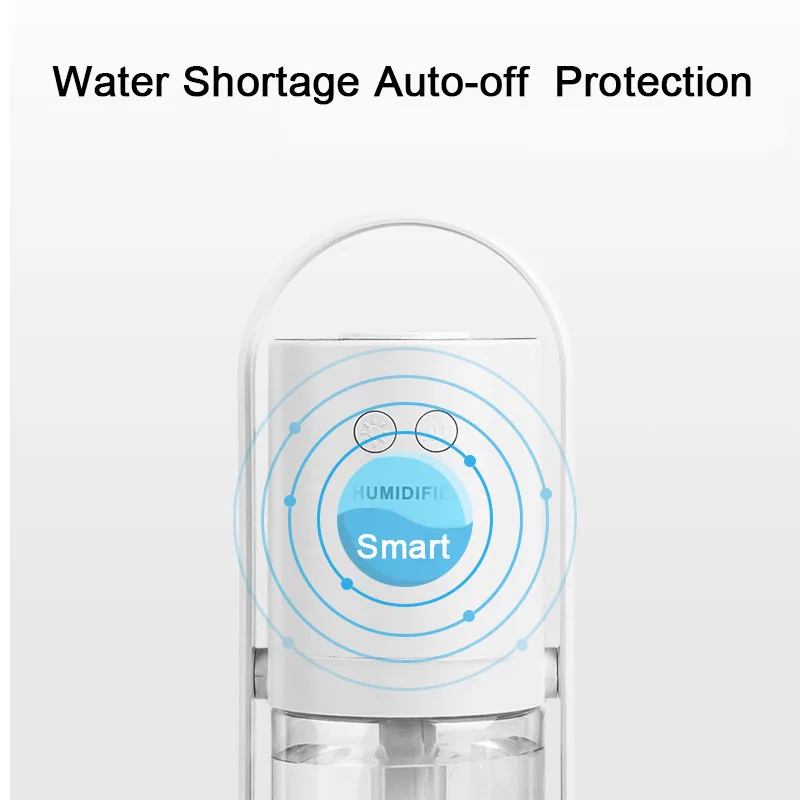 Ultrasonic Air HumidifierมุมปรับUSBนาฬิกาทรายสำหรับOffice Home Essentialน้ำมันAroma Diffuser LED Light Night