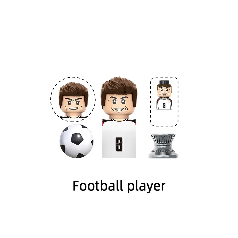 The Famous Football player Star Number 7 8 10 4 9 18 Model Blocks MOC Bricks Set Gifts Toys For Children TV6507