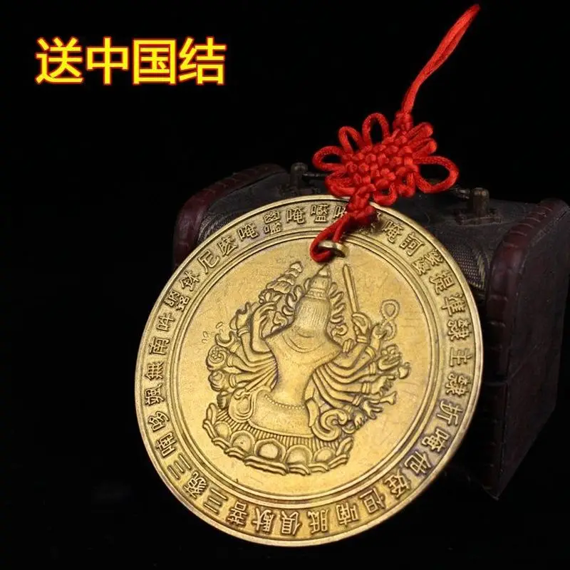 Bronze Buddha And Bodhisattva , Zhunti Mirror For Home Protection, Doorway Bagua Pendant Ornament