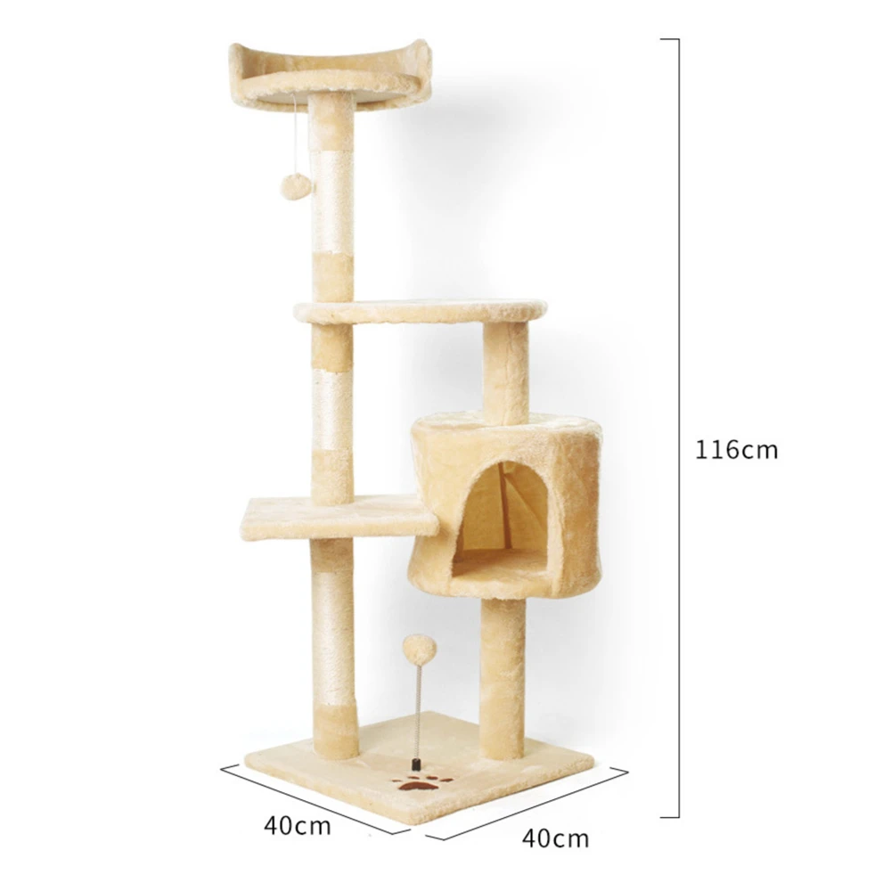 Imagem -04 - Quadro de Escalada de Gato de Madeira Tecido de Pelúcia Macio Cat Tree House Torre de Camadas Apartamento Sisal Jumping Platform Fun Kitten Toys