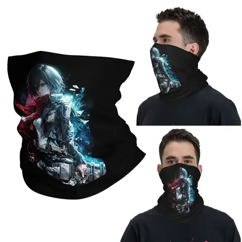 Anime Attack On Titan Mikasa Ackerman Bandana Neck Cover Printed Mask Scarf Warm Headband For Men Women Adult