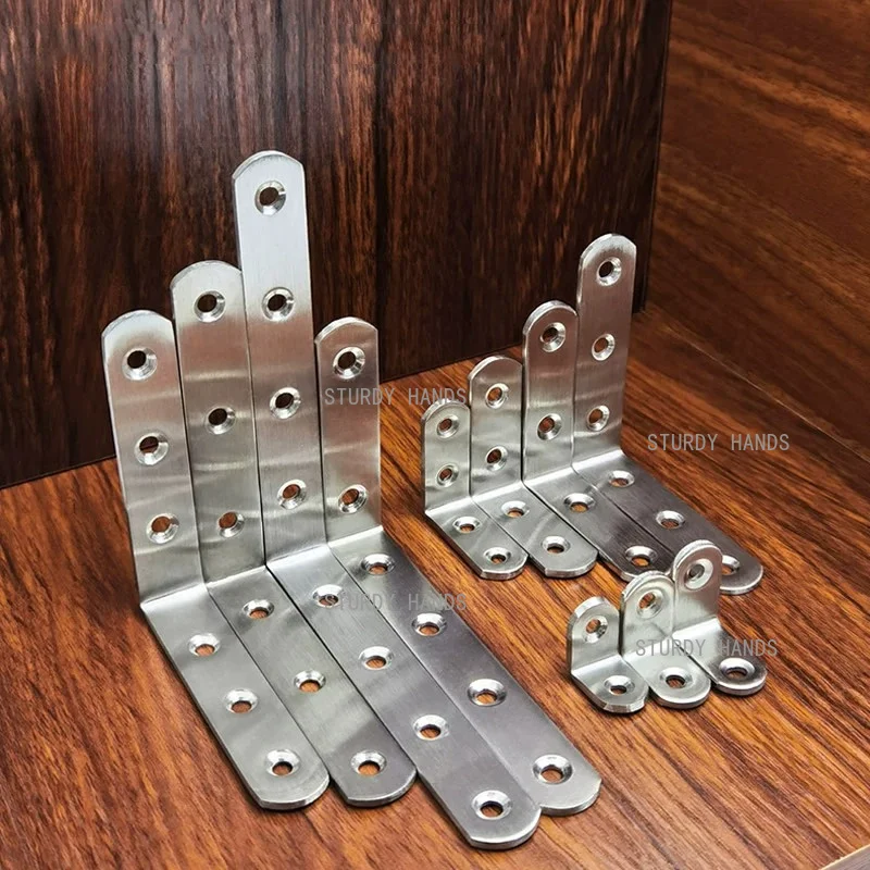 20PCS Stainless Steel Corner Bracket 90 Degree Fixed Angle Bracket Table/chair/partition Fixed Corner Code Hardware Accessories