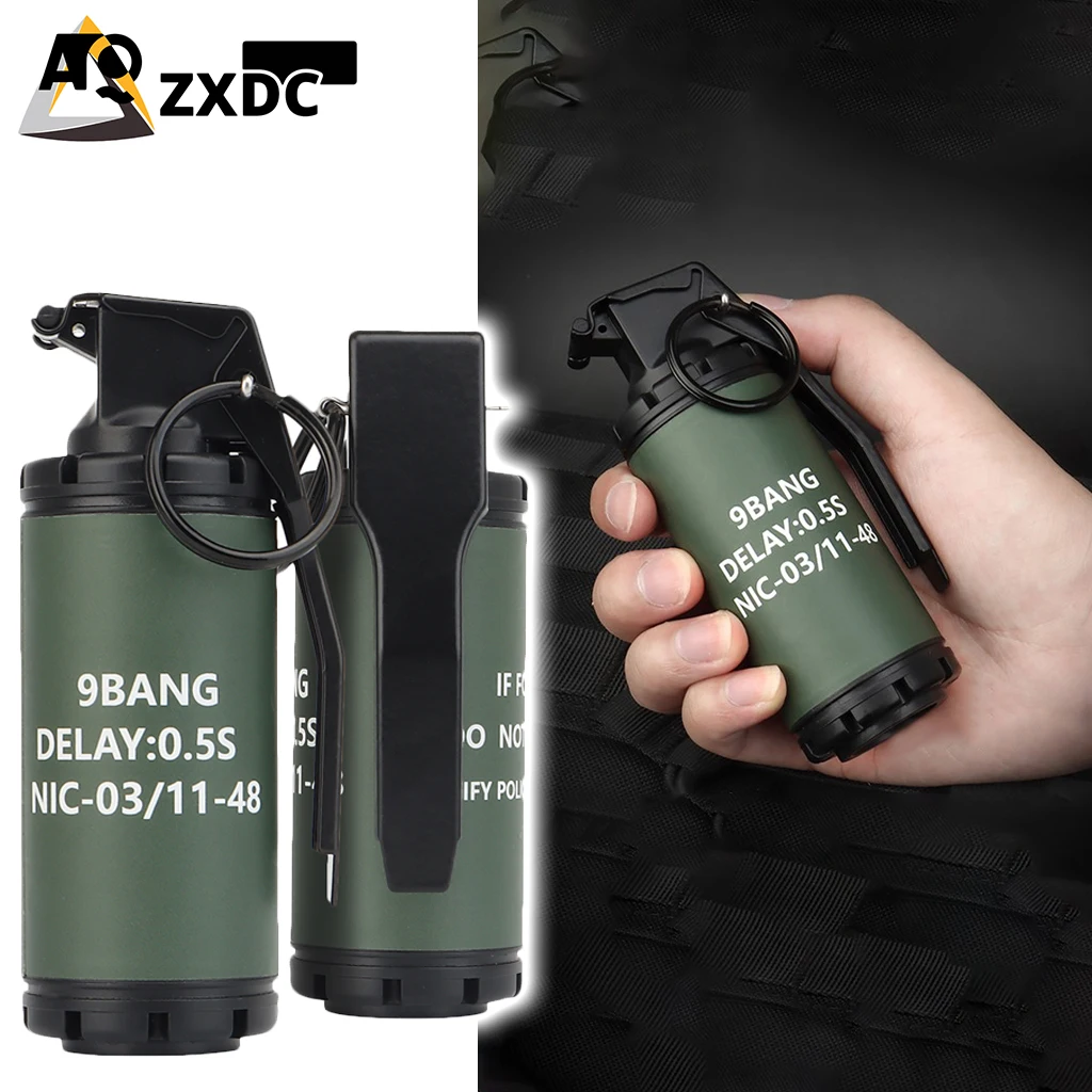 CS Tactical Smoke Bomb Toy with Springs, Airsoft Bullet BB Storage Filler Molle Metal Storage Container for CS Shooting Game