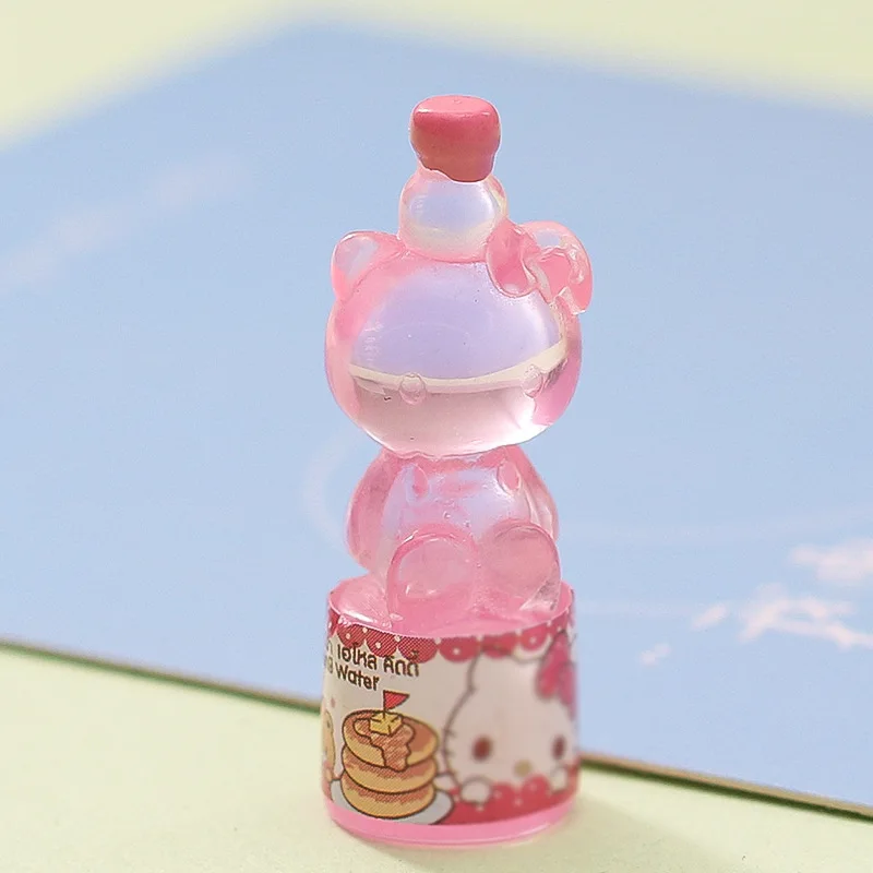 10pcs Anime Hello Kitty My Melody 3d Desktop Ornaments Decor Kawaii Kt Transform Bottle Creative Phone Case Hairpin Accessories