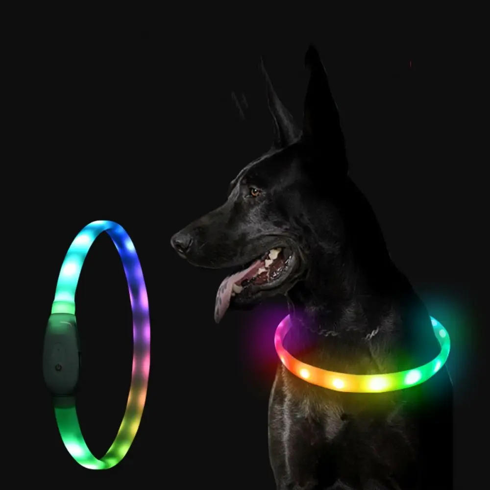 

9 Flashing Modes Light Up Dog Collars Night Safety Type-C Rechargeable Flashing LED Dog Collar Adjustable Cuttable