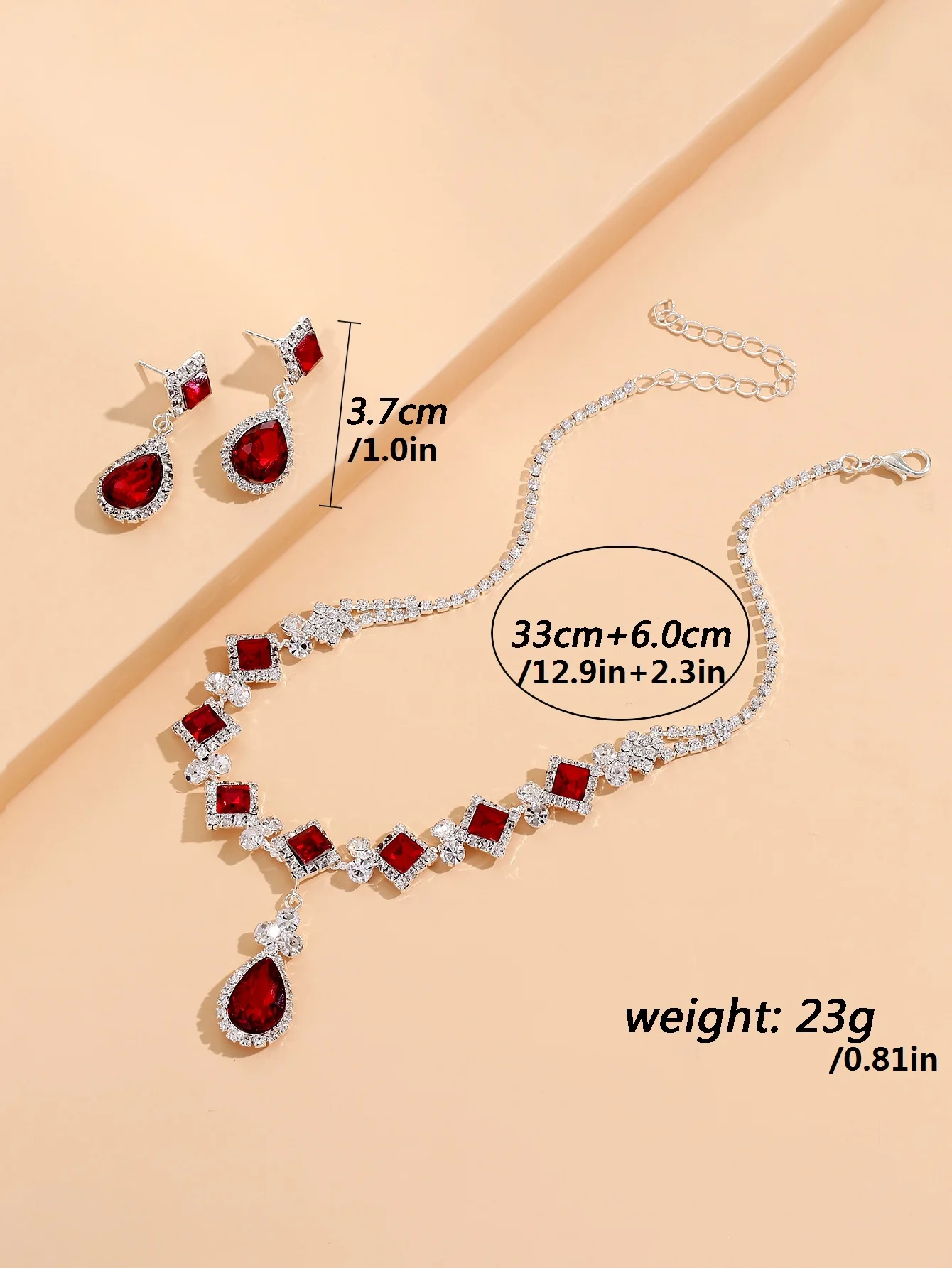 3-piece Women\'s Claw Chain Series Geometric Droplet Earrings Necklace Set Wedding Banquet Party Holiday Gift 8056