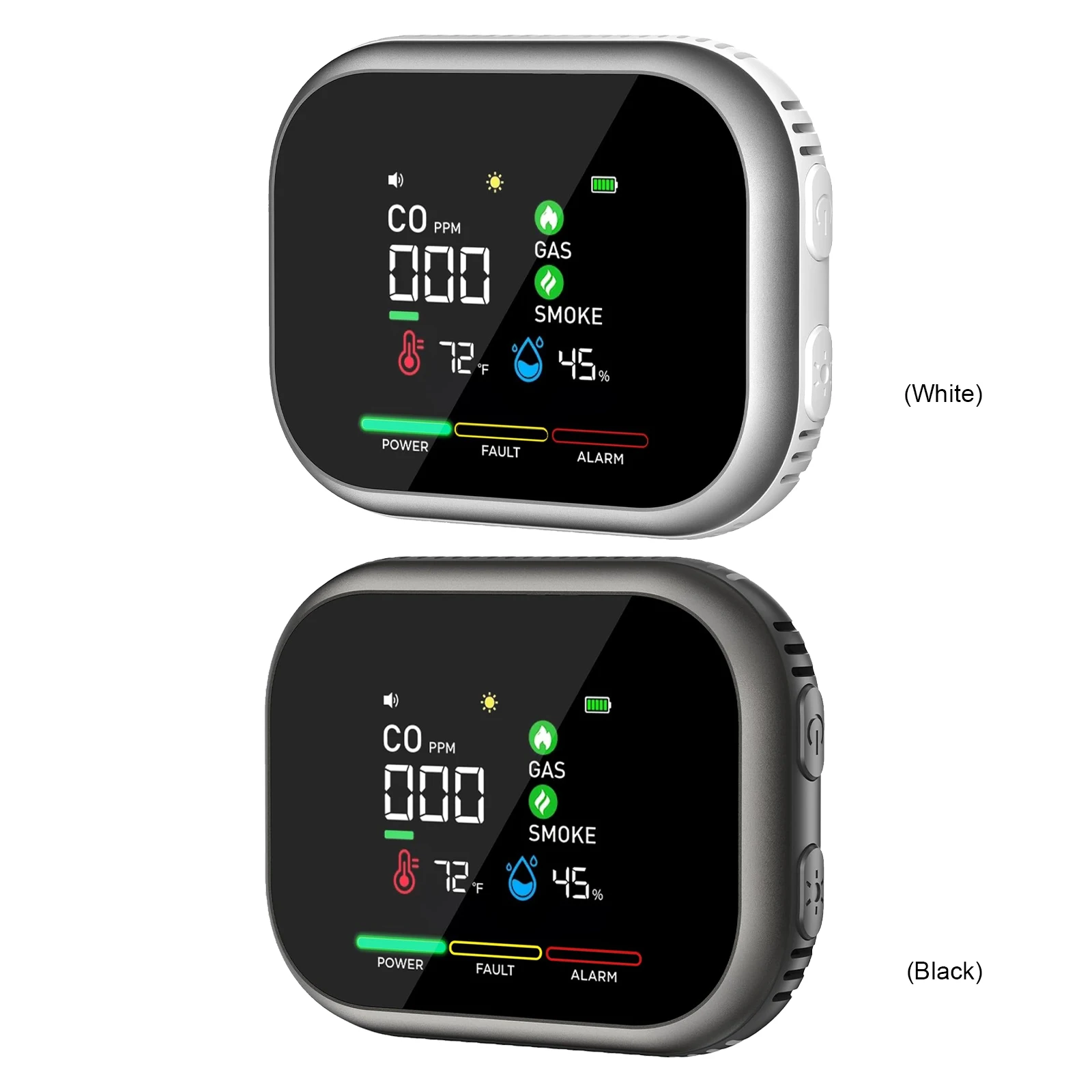 6-in-1 Portable Air Quality Monitor with HD Display Temperature & Humidity Gas Detector for Home Office Cars Plants