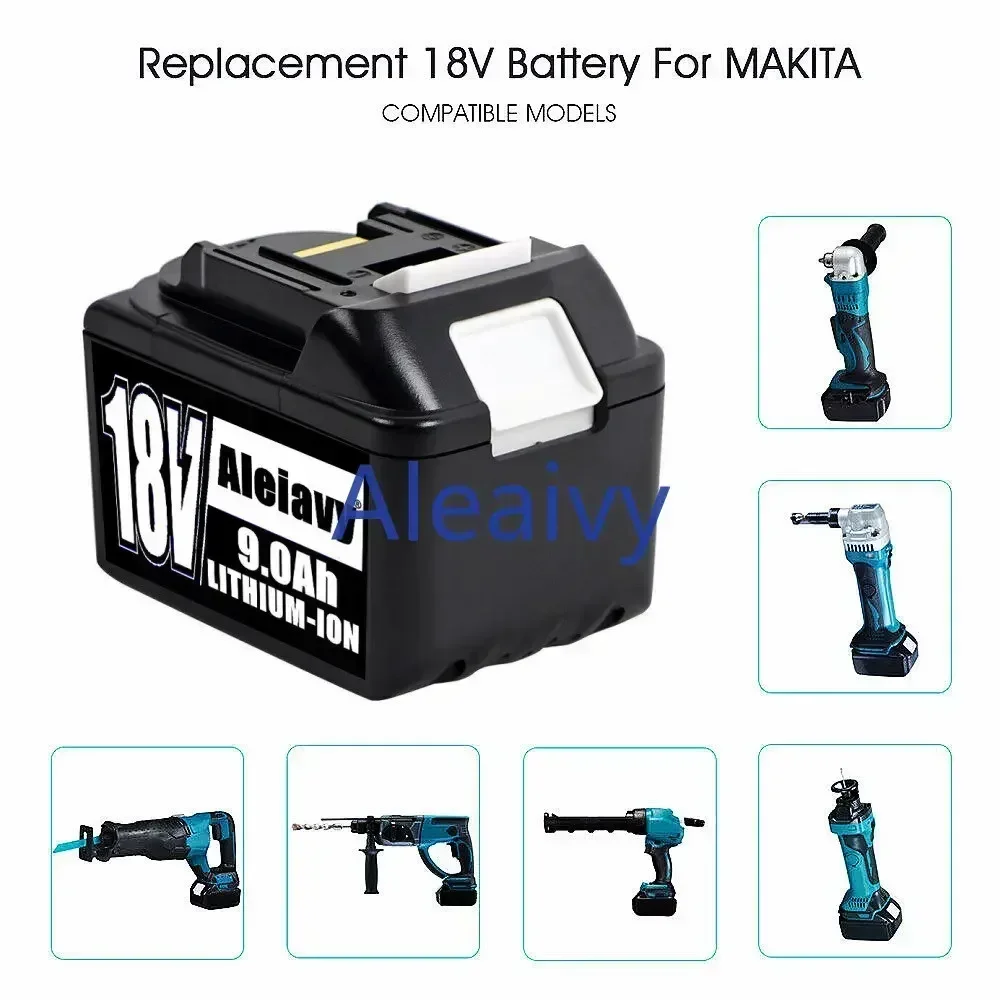 Batería recargable de iones de litio de 18V, 9Ah, BL1860B, 9000mah, batería de repuesto para MAKITA BL1880 BL1860 BL1850 BL1860B L70