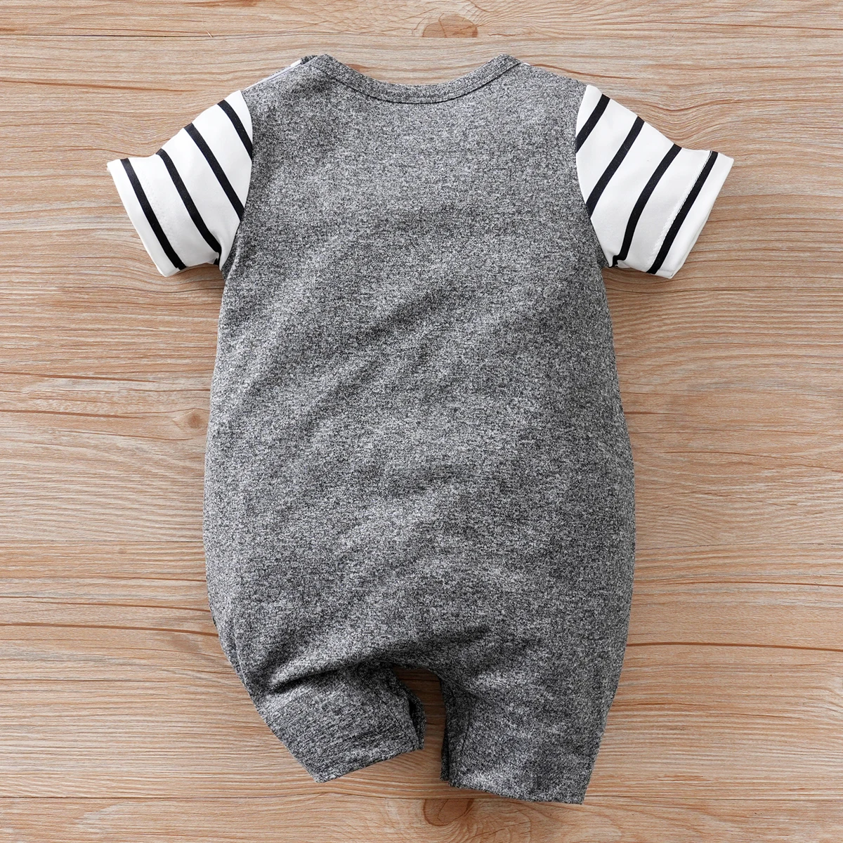 IURNXB Baby Romper Summer Newborn Stripe Short Sleeve Onesie with Suspender Adorable Comfortable Outfit Infant Bodysuit 0-18M