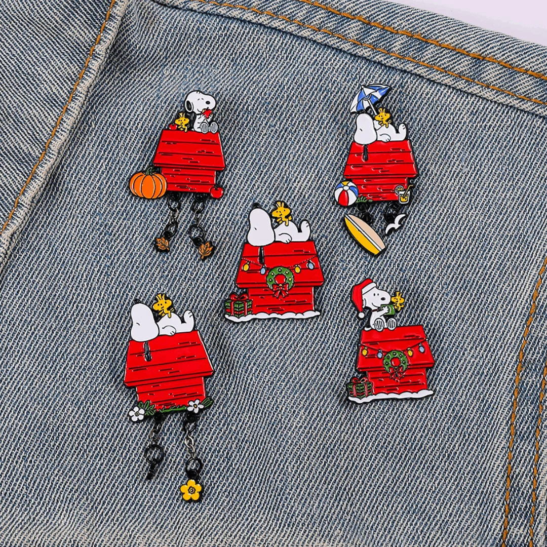 Cute Puppy Christmas Enamel Brooch White Puppy Animal Pin Lapel Pin Backpack Hat Accessory Christmas Holiday Gift