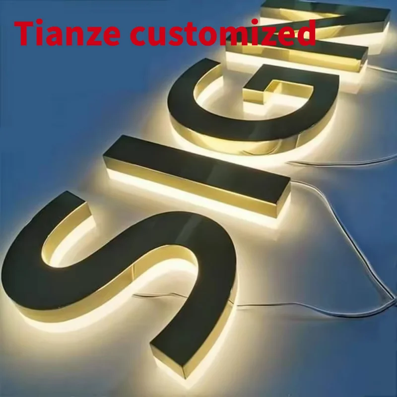 (customized)Winbo metal wall letters 3d stainless steel signs small alphabet letters logo business Backlit sign Channel Let