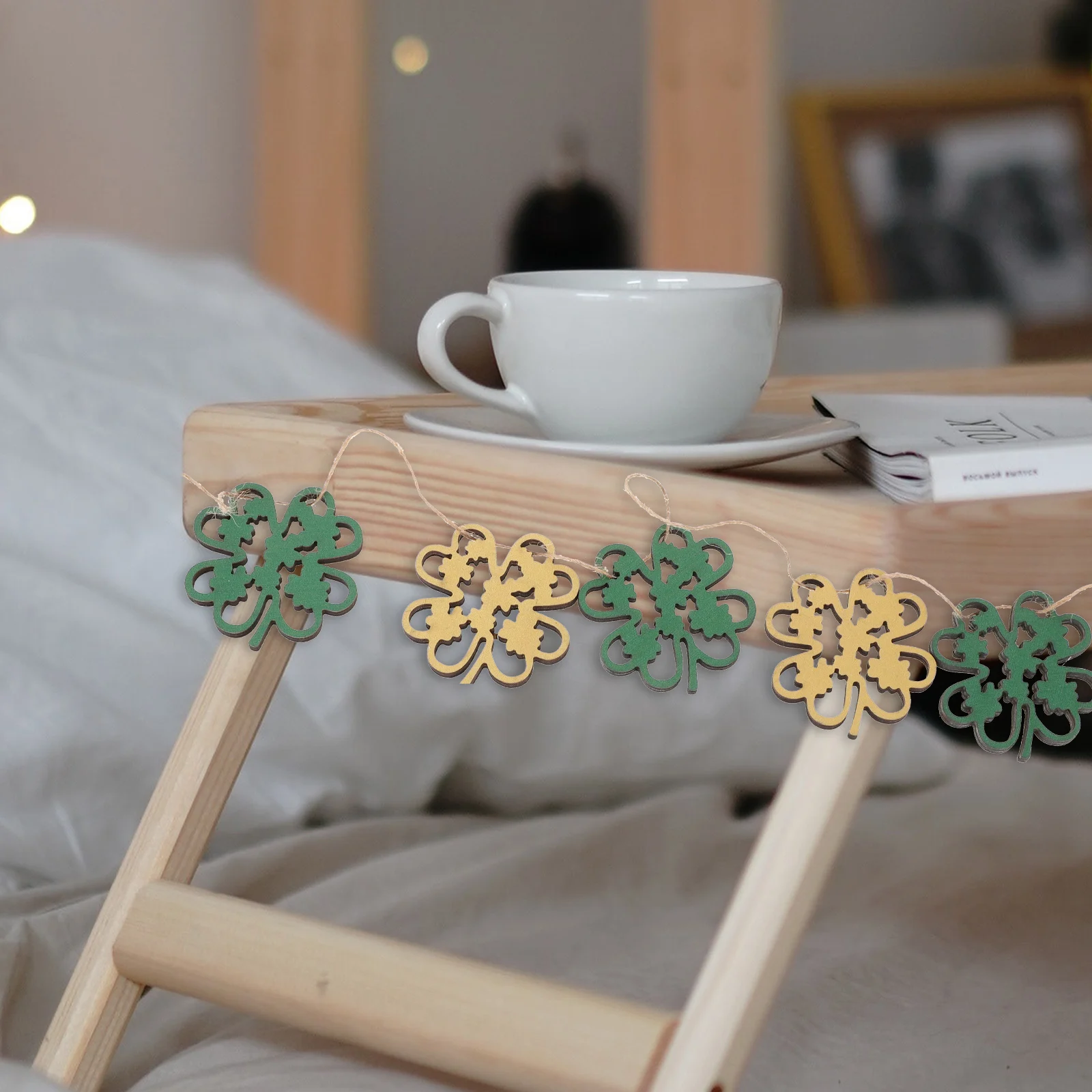 

5pcs Wooden Sign Decor St Patricks Day Home Festive Table Centerpieces Tiered Tray Party Decorations Bright Colors