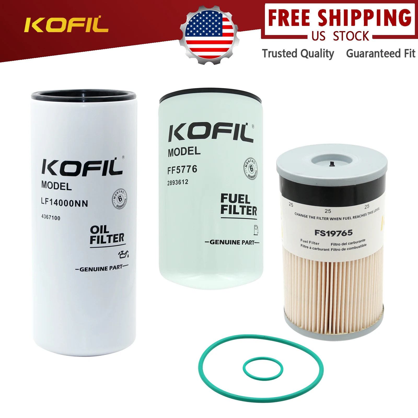 

LF14000NN FF5776 FS19765 Комплект для замены масла Топливный фильтр, совместимый с Cummins, подходит для двигателей ISX15