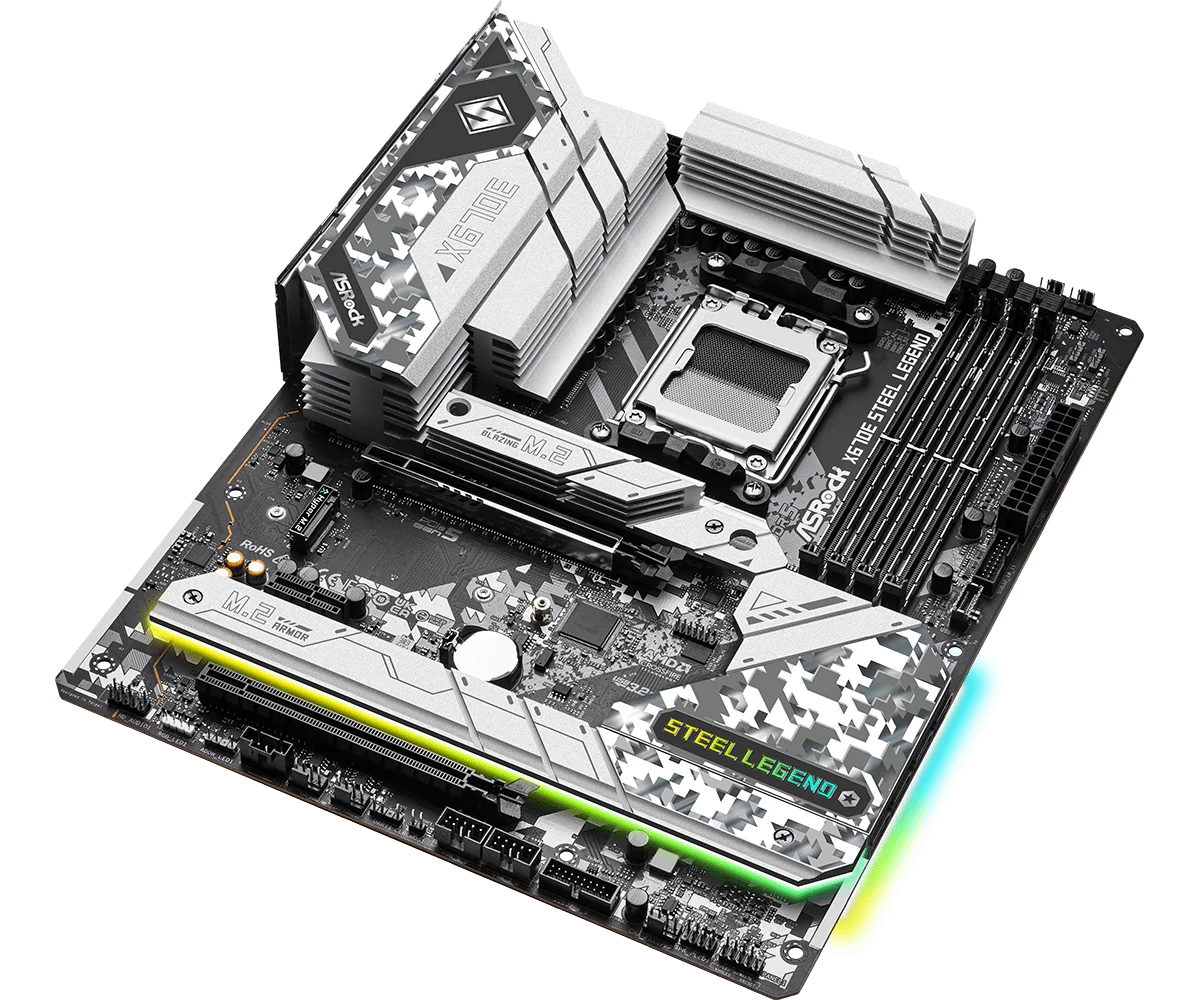 ASROCK X670E STEEL LEGEND Motherboard AMD X670 AMD AM5 DDR5 256GB M.2 ATX  support Ryzen 7 8700 Ryzen 5 8500 Ryzen 7 9700 Ryzen view 3