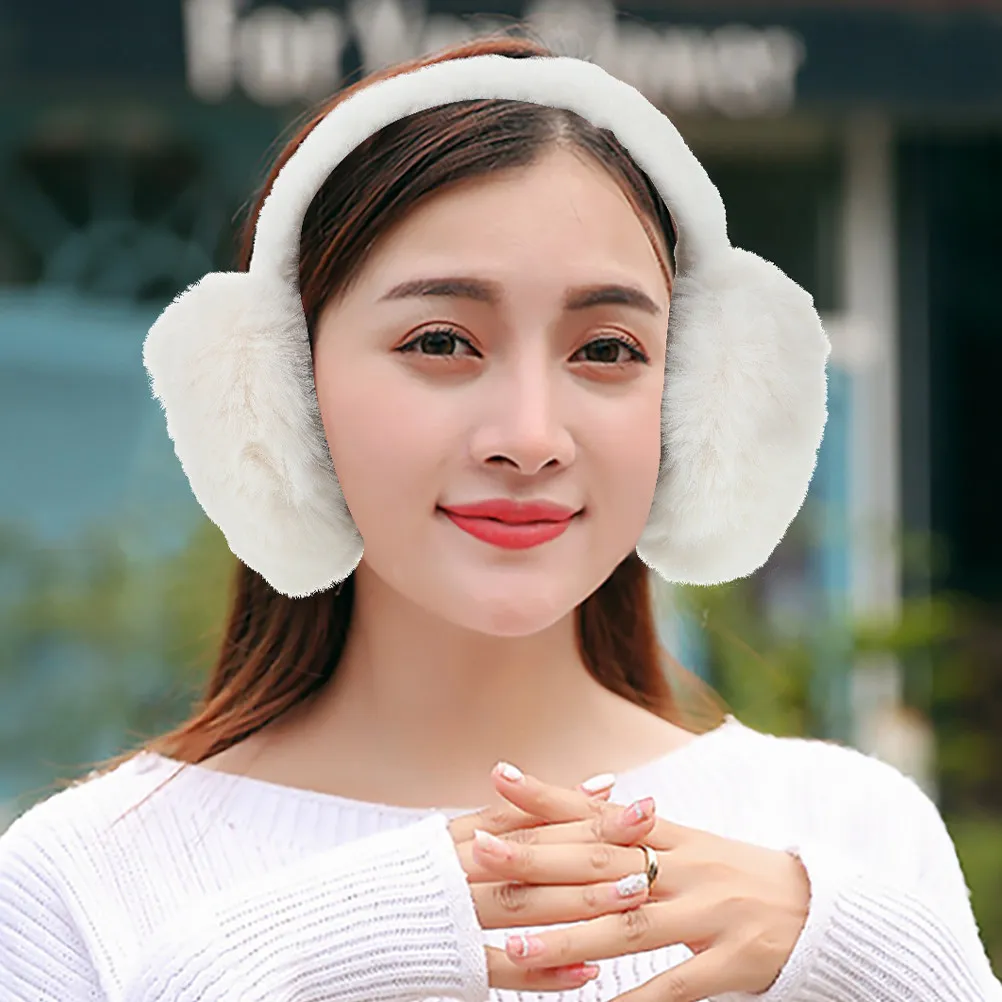 2Pcs Warm Earmuffs Foldable Ear Warmer for Women Soft Lightweight Ear Cover Winter Outdoor Protection Earmuff for Women