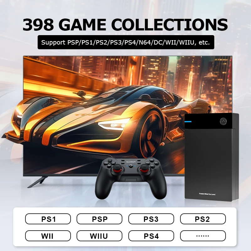 New Video Game Console Hyperspin Gaming HDD with 40000+ retro games for PS4/PS3/PS2/SS/DC portable hard drive for Win7/8/9/10/11