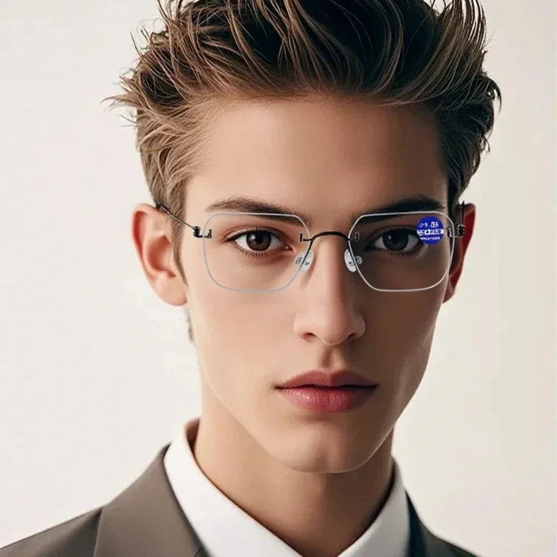 Bifocal Reading Glasses Men Fashion Oversized Presbyopia Glasses Women Look Far and Near Anti Glare Hyperopia Eyeglasses