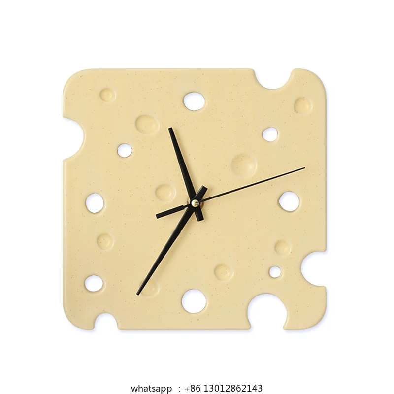 

Cheese shaped ceramic wall clock silent creative personality simple clock