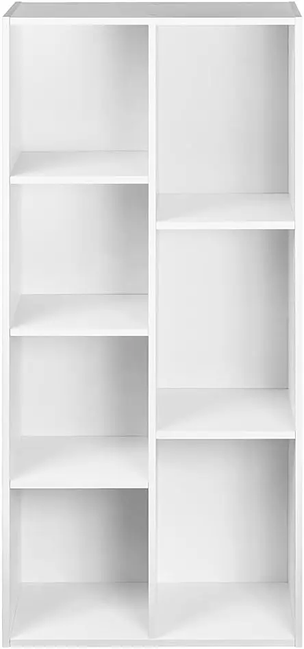 7 Cube Organizer Bookcase, White, 9.25 x 19.49 x 41.73 inch