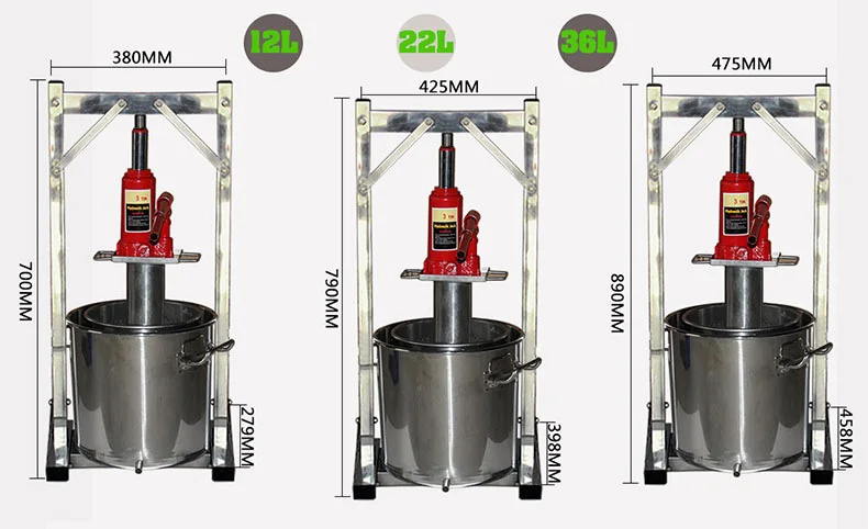 Jack Tipe 304 Stainless Steel Rumah Tangga Manual Hidrolik Buah Madu Anggur Penekan Lemak Roti Mesin Penekan Minyak