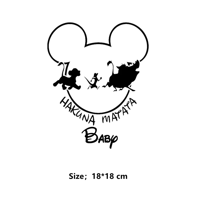 Rodzina Disney HAKUNA MATATA niestandardowe naszywki na ubrania ciocia/wól/dad/mama t-shirt drukuj aplikacje do prasowania