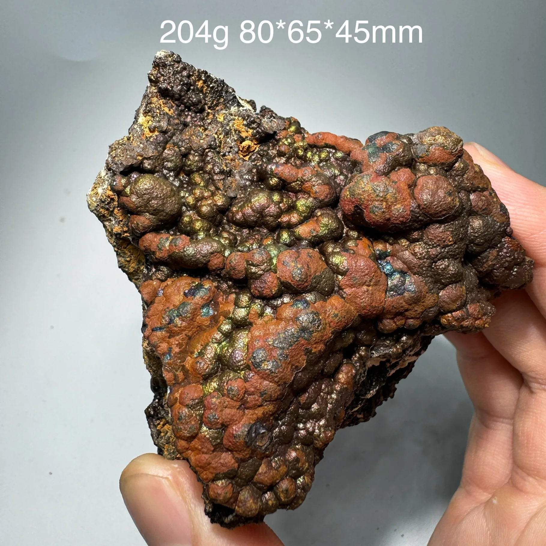 204g Natural Colourful Spherical Limonite Specimen Crystal Mineral Quartz Rock Healing Stone Desk Decor