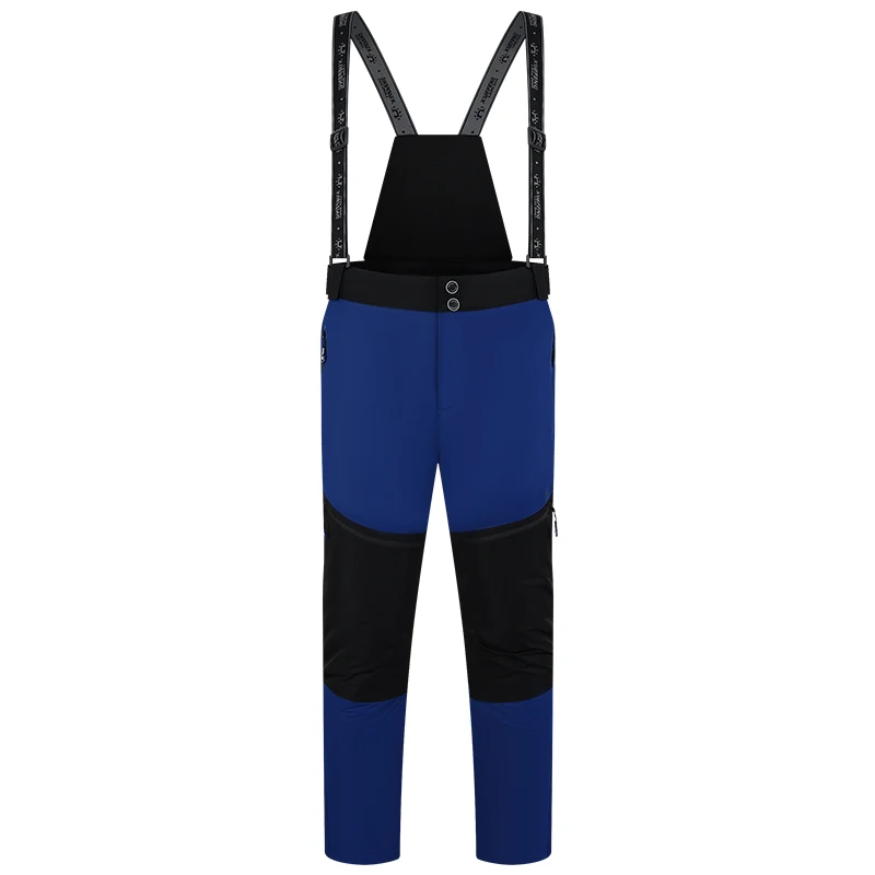 Men's ski pants with suspenders, waterproof, warm, loose-fitting snow pants, outdoor ski equipment