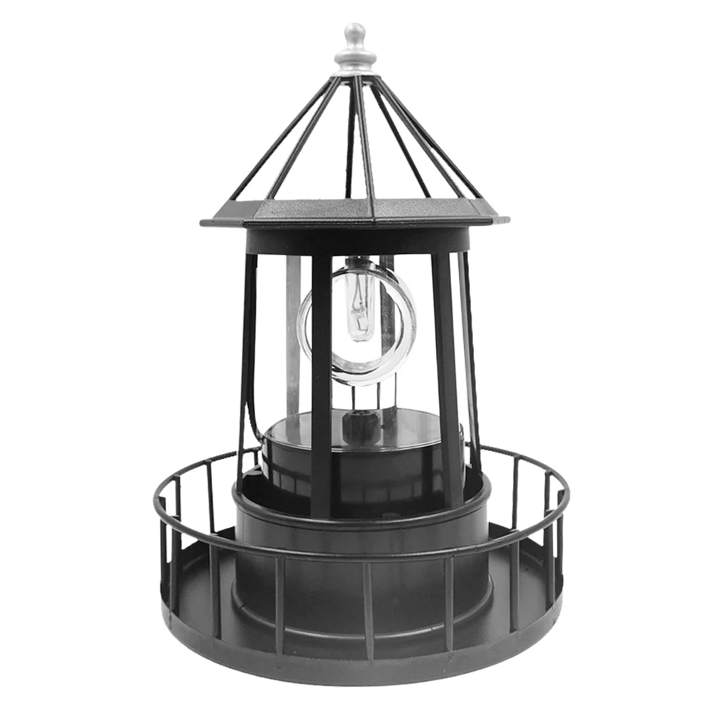 Practical Smart Sensor Lighthouse Beacon Solar LED Lights Outdoor Decor Rotating Beam Lamp Garden Yard Lawn Lighting Parts