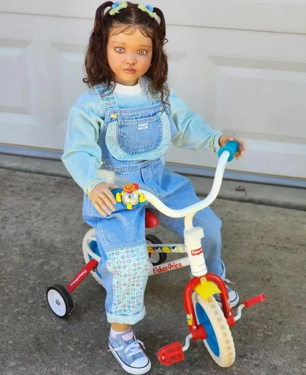 42in Lifelike Painted Reborn Doll Kits Rooted Hair Unassembled Toddler Girl Gift