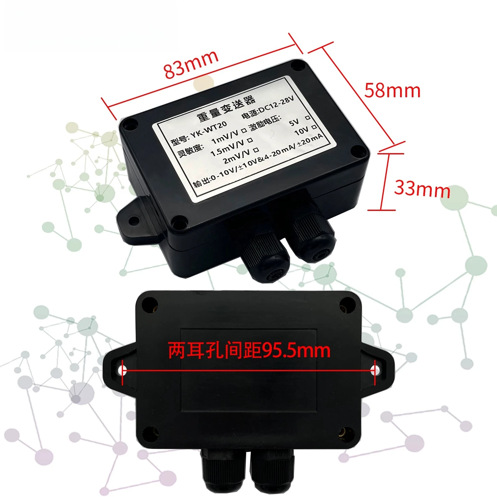 High Precision Load Cell Weight Transmitter, Load Cell Signal Amplifier 0-10V Analog Voltage & 4-20mA Current Output