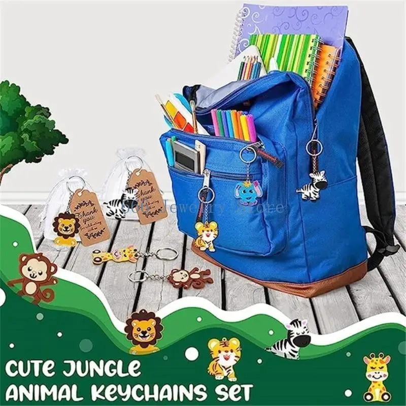 F2TD 18Pcs Colorful Animal Protectors Animals Themed Keychains Decoration