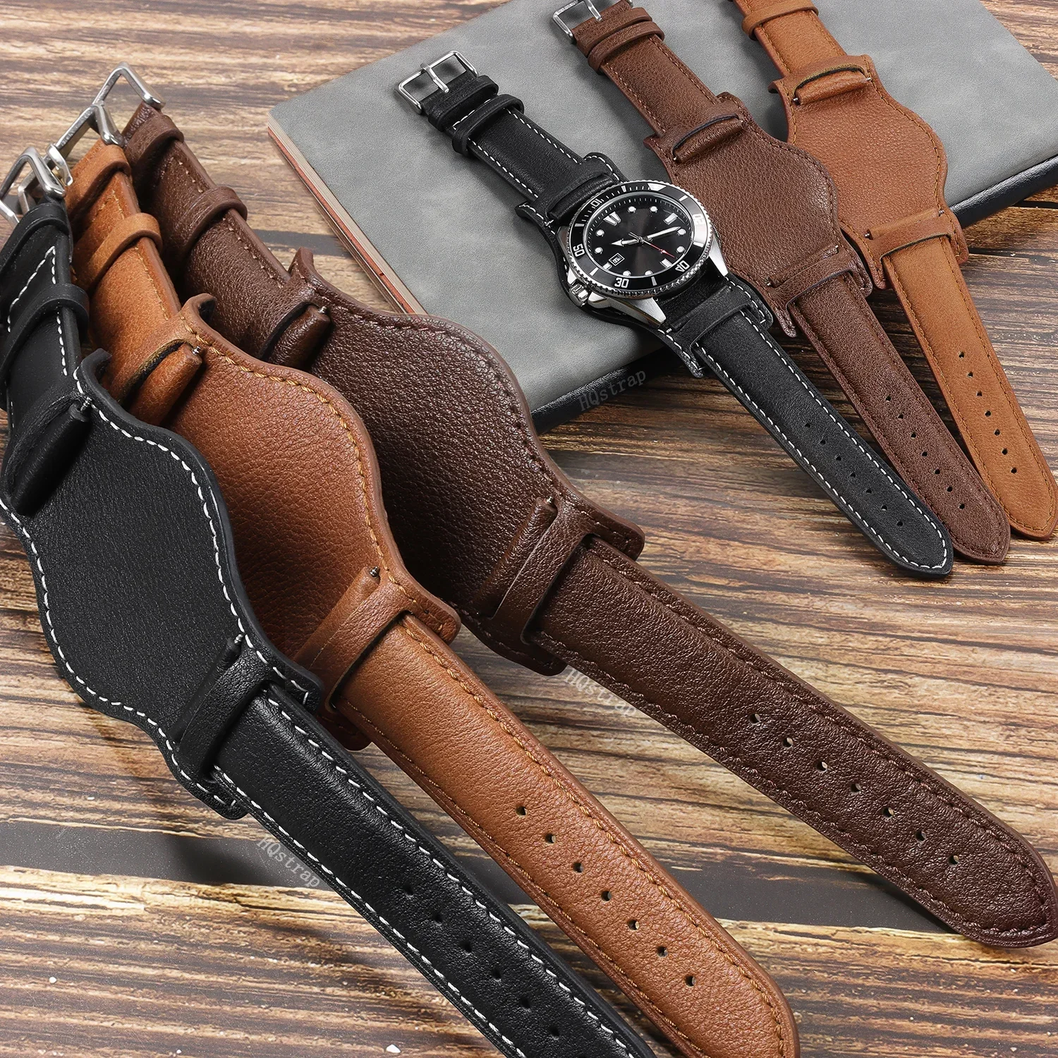 New Leather Watch Strap 22mm 20mm 18mm Band for Samsung Watch 6 5 4 3 Watchbands for Seiko Bracelet for Rolex Universal straps