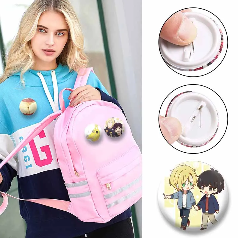 BL Anime Banana Fish Enamel Pins Eiji Okumura Aslan Jade Ash Lynx Yuki Cartoon Badge Round Brooch Bag Accessories Jewelry Gift