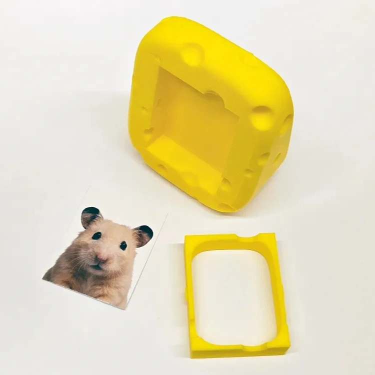 Mini Cheese‑Style Picture Frame, Keepsake Holder for 2‑inch ID Photos and 3‑inch Instant Pet Portraits