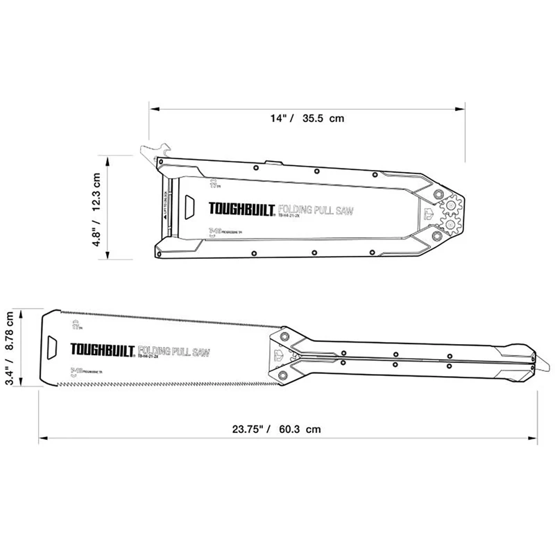 TOUGHBUILT TB-H4-21-2X Folding Saw Fast Efficient Manual Panel Saw Fine Cutting Durable Hand Tools