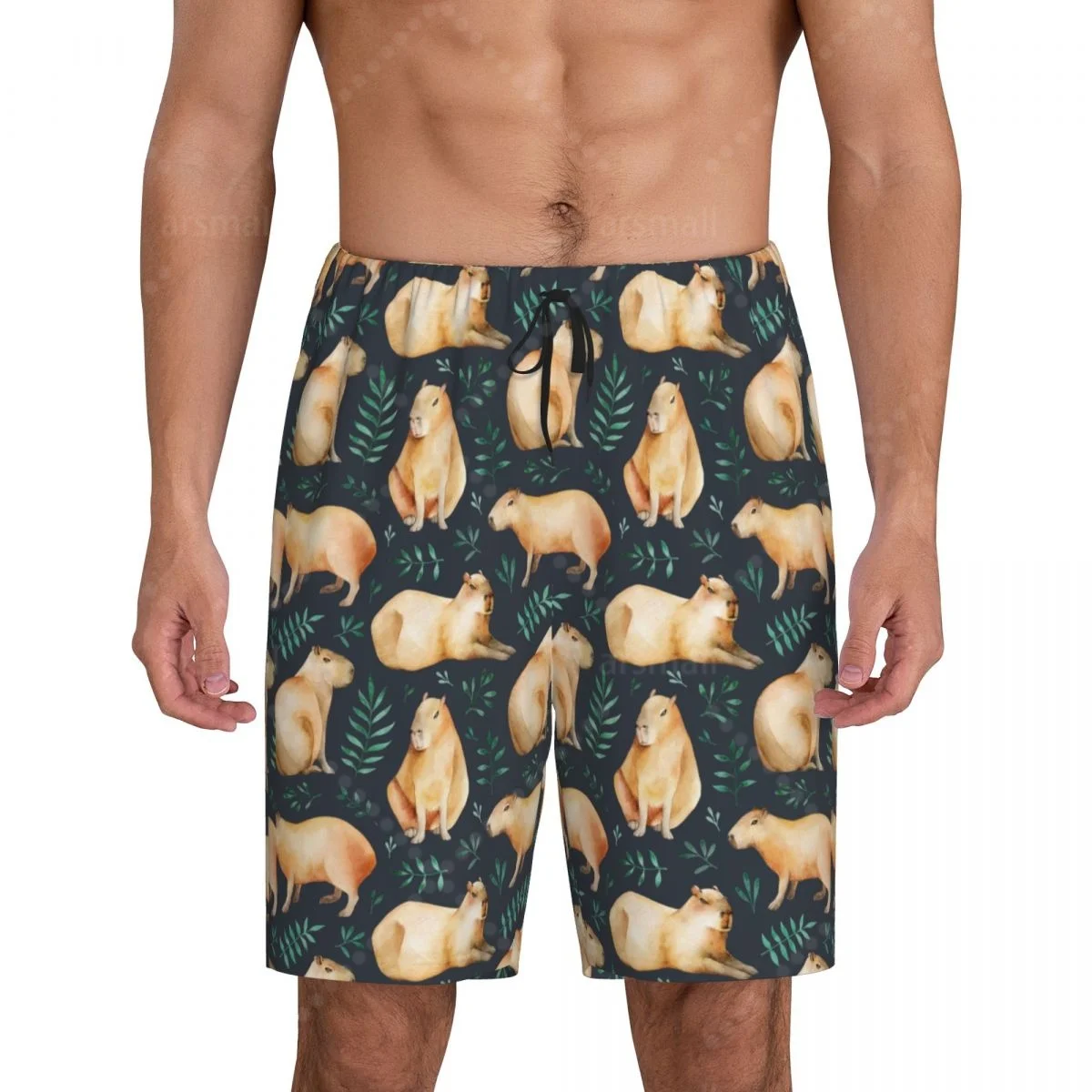 

Guinea Pig Men's Cool Flat Horn Shorts Street Stretch Shorts Beach Shorts Daily Wear Underwear Sleepwear