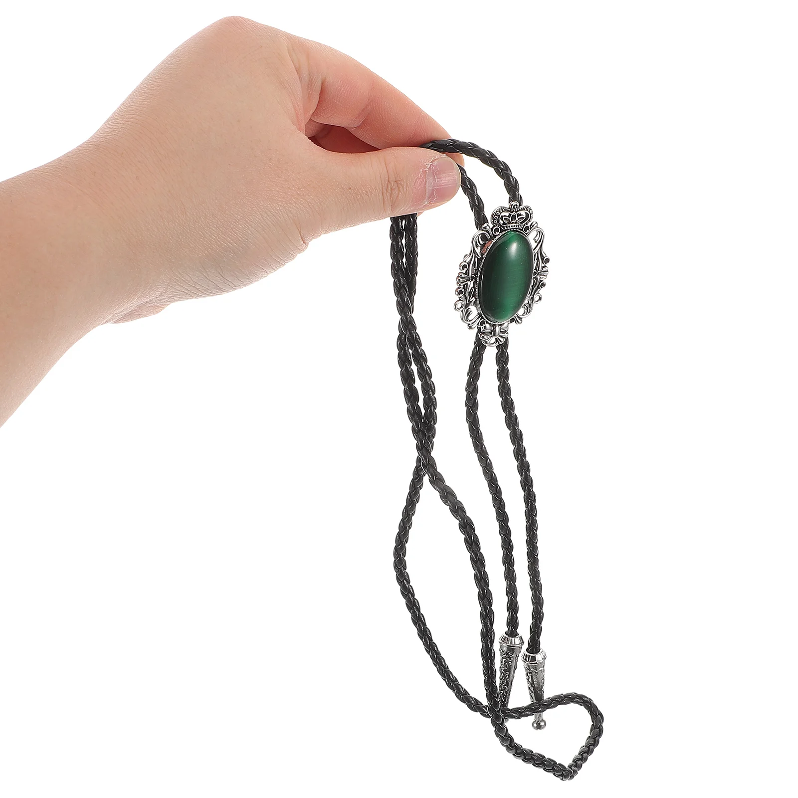 

Western Cowboy Tie Necklace for Women Men Green Pu Rope Pendant Stylish Design Comfortable Wear Versatile Use Turquoise