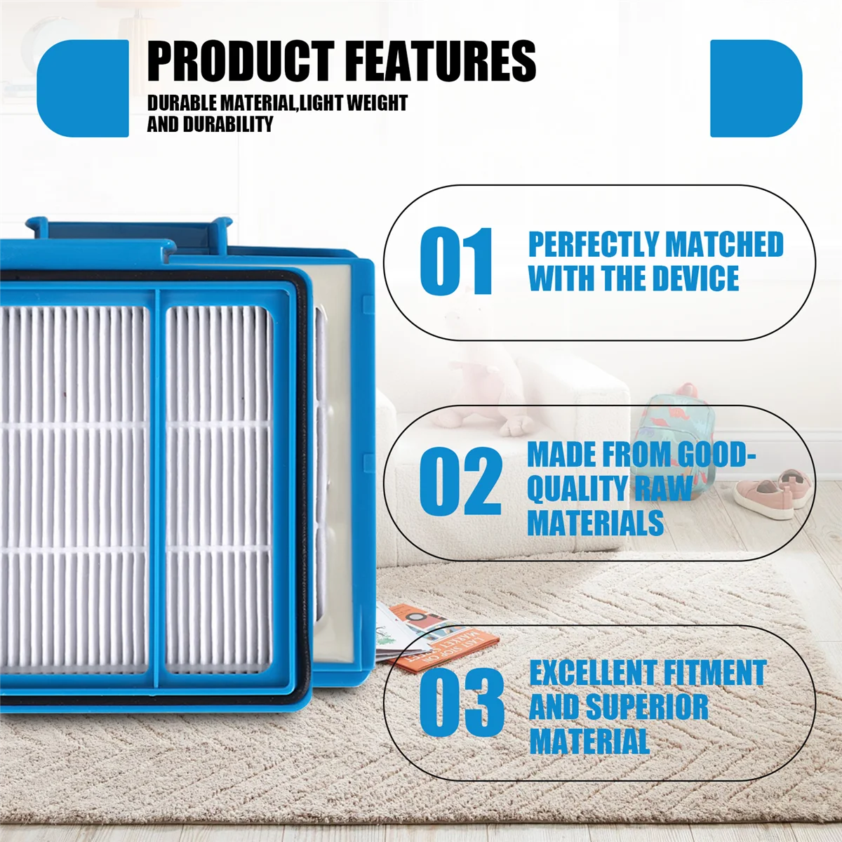 【24 heures-vente!】 Filtre HEPA de remplacement 5 pièces Compatible pour Robot Shark ION adapté pour Robot Shark IQ R101AE RV1001AE UR1005AE