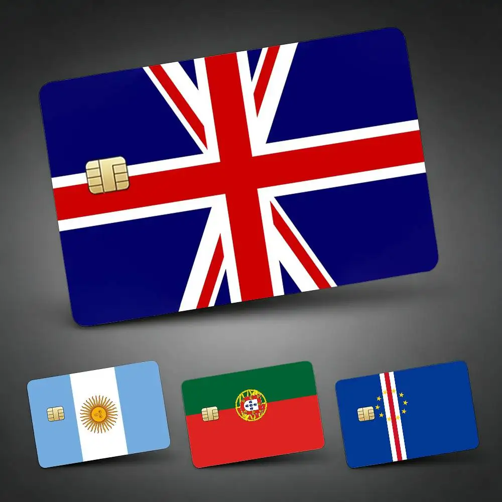 Global World Countries Flags Credit Card Skin Stickers For VISA Bank Bus Metro Access Card Protective Film Cover Sticker