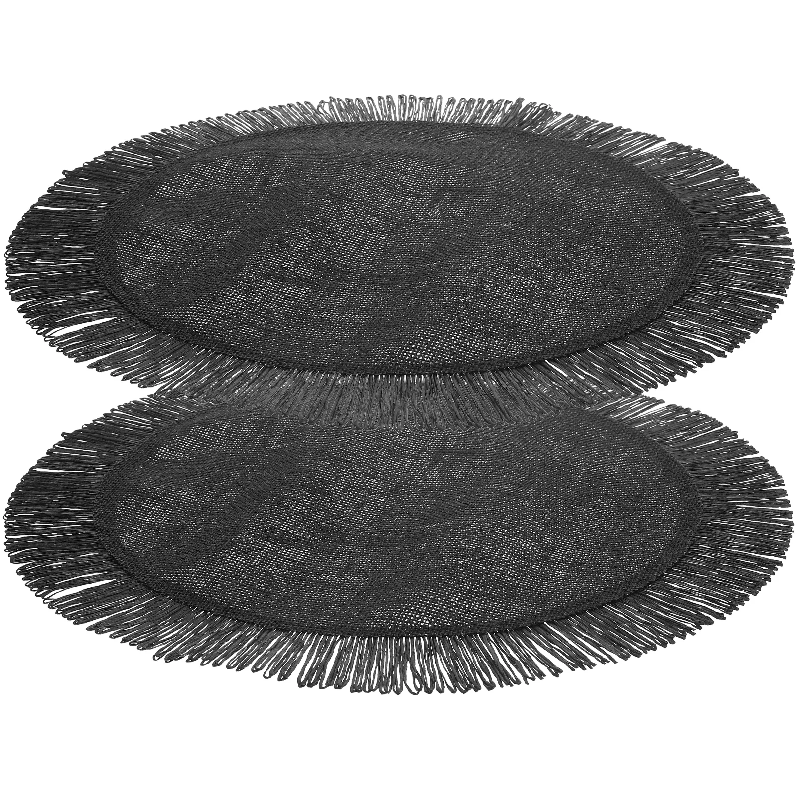

2pcs Round Placemat Set Woven Style Heat-Resistant Table Mat For Home Cafe Restaurant Decorative Dining Ornament Insulated Cup