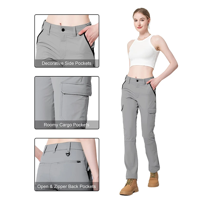 Women Hiking Pants HARD LAND Summer Quick Dry Outdoor Pants Women Cargo Work Trousers Ripstop Trekking Sport