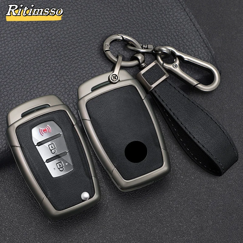 Fashion Alloy Car Flip Key Case Cover Shell For SsangYong Kyron 2 Sanka Actyon Korando Tivoli Protector Fob Holder Accessories