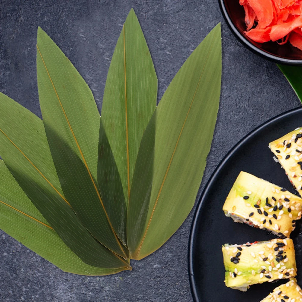 

200 pcs Bamboo Leaf Arrangement Sashimi Dish Leaves Japanese Style Sushi Grass Food Separator Bento Accessories