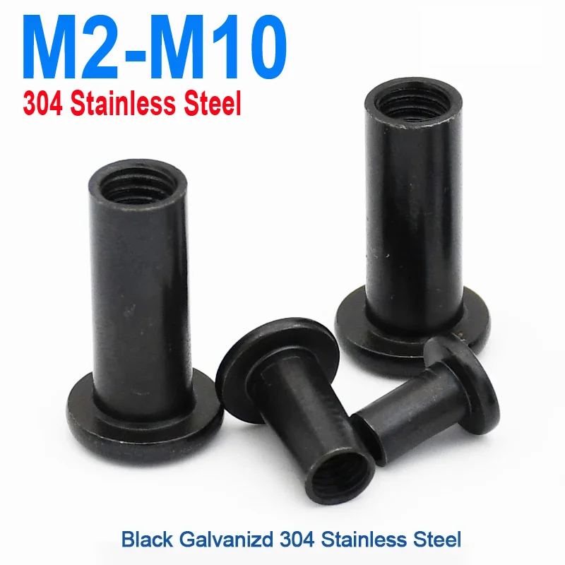

Black 304 Stainless Steel M2 M3 M4 M5 M6 M8 M10 Flat Hex Hexagon Socket Head Furniture Rivet Connector Insert Sleeve Cap Nut