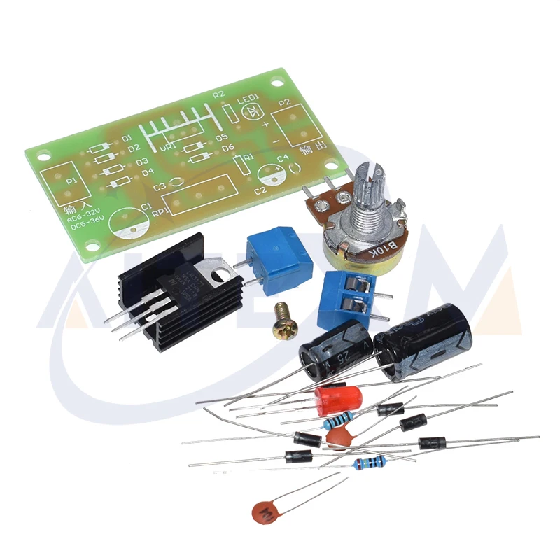 LM317 Adjustable Power Supply Kit Continuous Adjustable DC Power Supply DIY Teaching Training Parts Electronic kits