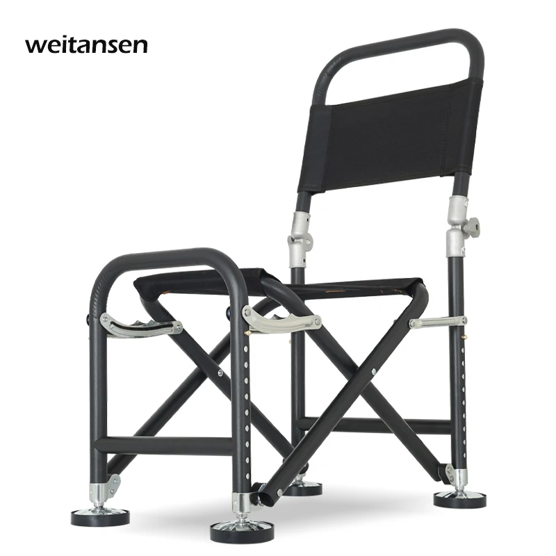 New Fishing Chair with Long Legs, All-terrain Reclining, Foldable, Portable Table and Wild Fishing Seat