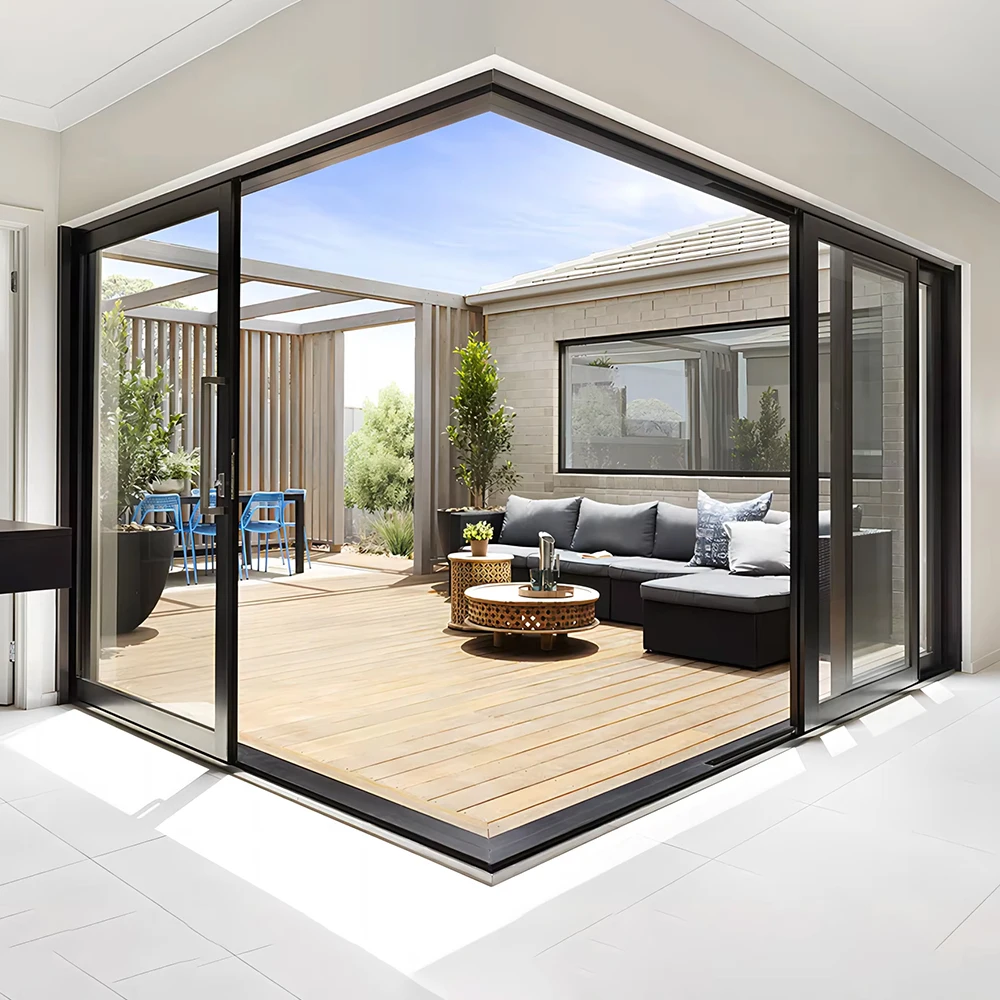 Sunroom Sliding Door Double Glazed Custom Aluminum Alloy Profile Front Entry Doors Mini House Garden Room For Home Decor