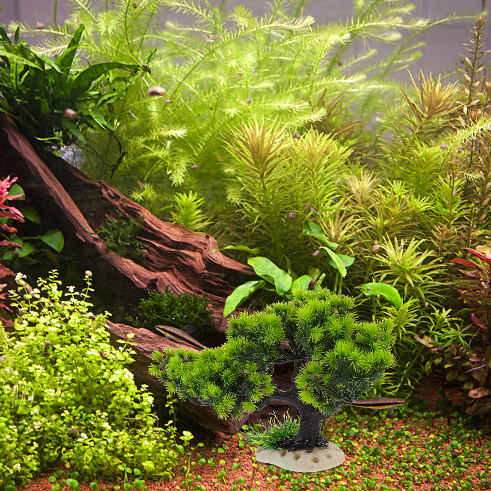 

Full Green Aquarium Bonsai Tree Artificial Pine Decor for Fish Tank Living Room Seawater Aquarium Ornament Unique Underwater